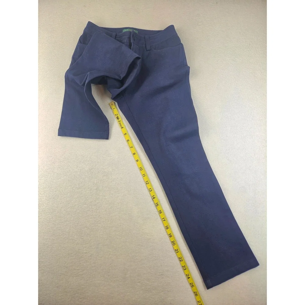 Lauren Ralph Lauren Petite Navy Blue Straight Leg Stretch Pants 2P Womens